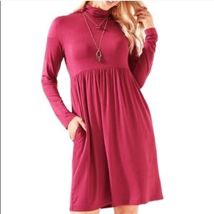 Suzanne Betro Sweater Dresses  Long Sleeve Burgundy SzIX